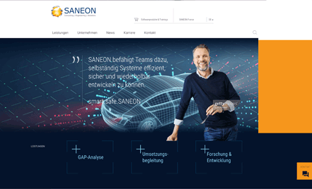 Website SANEON "go-digital" gefördert